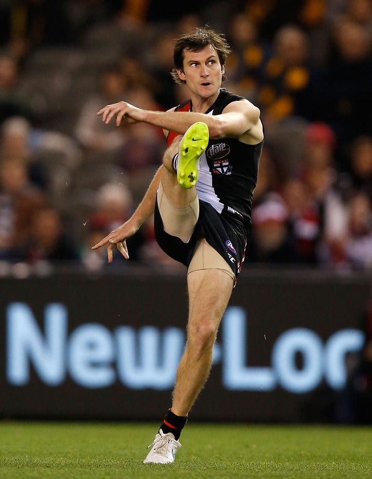 AFL 2015 Rd 10 - St Kilda v Hawthorn MELBOURNE, AUSTRALIA - JUNE 07: Farren Ray of the Saints in action during the 2015 AFL round ten match between the St Kilda Saints and the Hawthorn Hawks at Etihad Stadium, Melbourne on June 7, 2015. (Photo by Michael Willson/AFL Media)